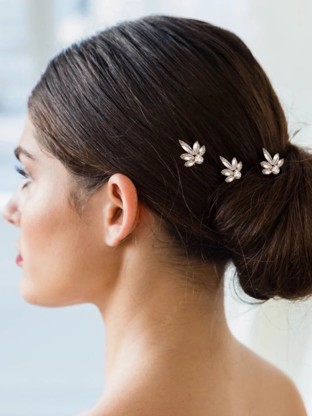 Brides & Hairpins Coco Set of 3 Silver and Swarovski Crystal Hairpins